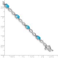 14k White Gold Blue Topaz and Diamond Infinity Bracelet-BM4494-BT-003-WA