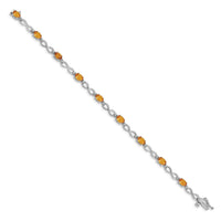14k White Gold Citrine Diamond Infinity Bracelet-BM4494-CI-003-WA