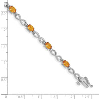 14k White Gold Citrine Diamond Infinity Bracelet-BM4494-CI-003-WA