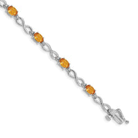 14k White Gold Citrine Diamond Infinity Bracelet-BM4494-CI-003-WA