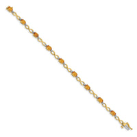 14k Citrine Diamond Infinity Bracelet-BM4494-CI-003-YA