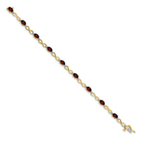 14k Garnet and Diamond Infinity Bracelet-BM4494-GA-003-YA