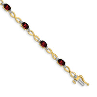 14k Garnet and Diamond Infinity Bracelet-BM4494-GA-003-YA