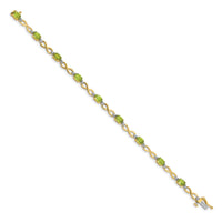14k Peridot and Diamond Infinity Bracelet-BM4494-PE-003-YA