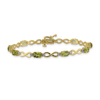 14k Peridot and Diamond Infinity Bracelet-BM4494-PE-003-YA