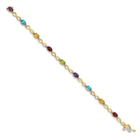 14k Rainbow Gemstone and Diamond Infinity Bracelet-BM4494-RB-003-YA
