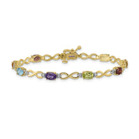 14k Rainbow Gemstone and Diamond Infinity Bracelet-BM4494-RB-003-YA