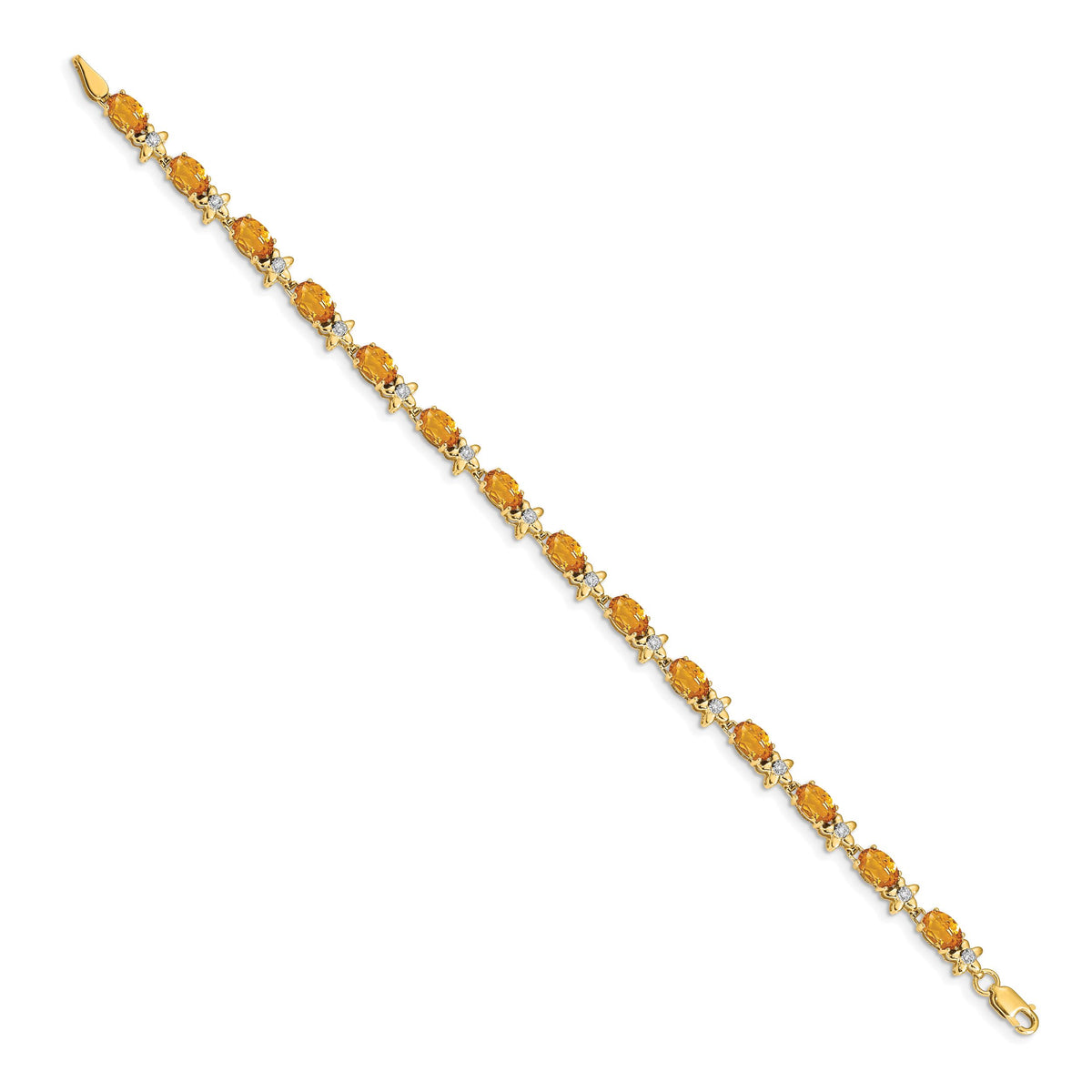 14k Floral Diamond and Citrine Bracelet-BM4495-CI-010-YA