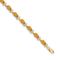 14k Floral Diamond and Citrine Bracelet-BM4495-CI-010-YA