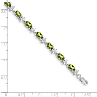 14k White Gold Floral Diamond and Peridot Bracelet-BM4495-PE-010-WA