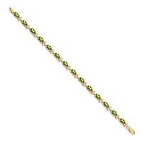 14k Floral Diamond and Peridot Bracelet-BM4495-PE-010-YA