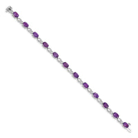 14k White Gold Amethyst and Diamond Bracelet-BM4496-AM-005-WA