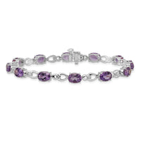 14k White Gold Amethyst and Diamond Bracelet-BM4496-AM-005-WA