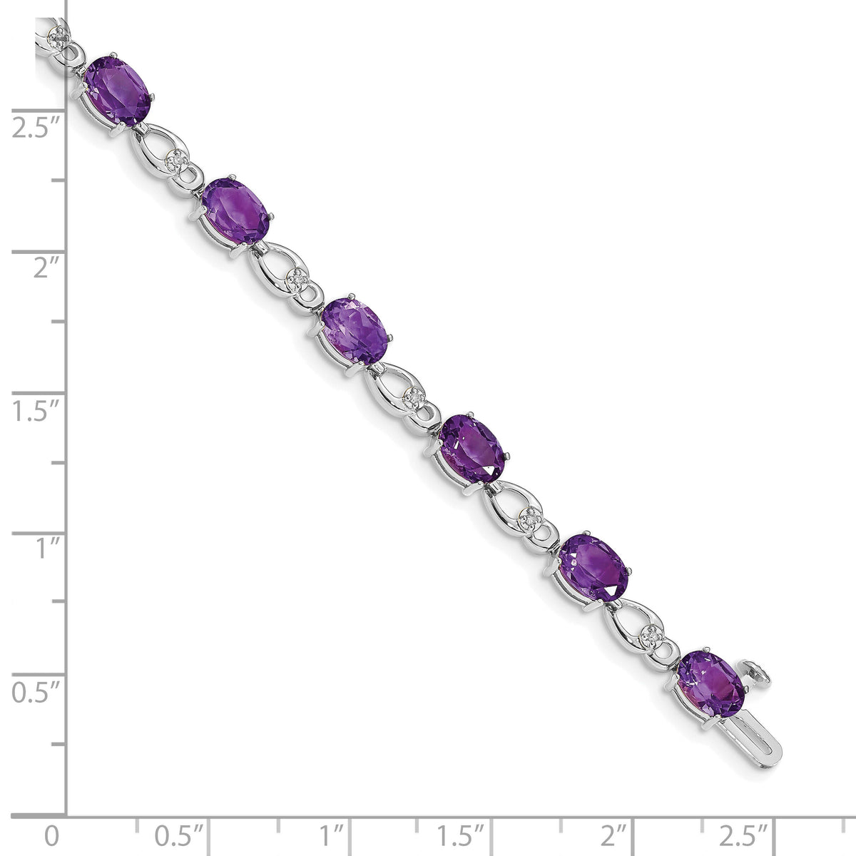14k White Gold Amethyst and Diamond Bracelet-BM4496-AM-005-WA