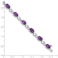 14k White Gold Amethyst and Diamond Bracelet-BM4496-AM-005-WA
