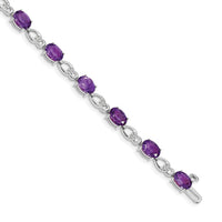 14k White Gold Amethyst and Diamond Bracelet-BM4496-AM-005-WA
