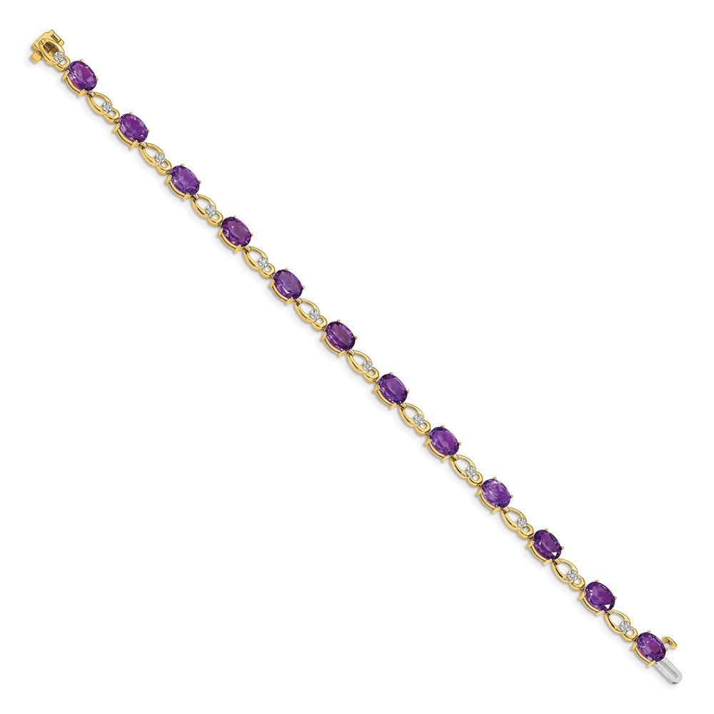 14k Amethyst and Diamond Bracelet-BM4496-AM-005-YA