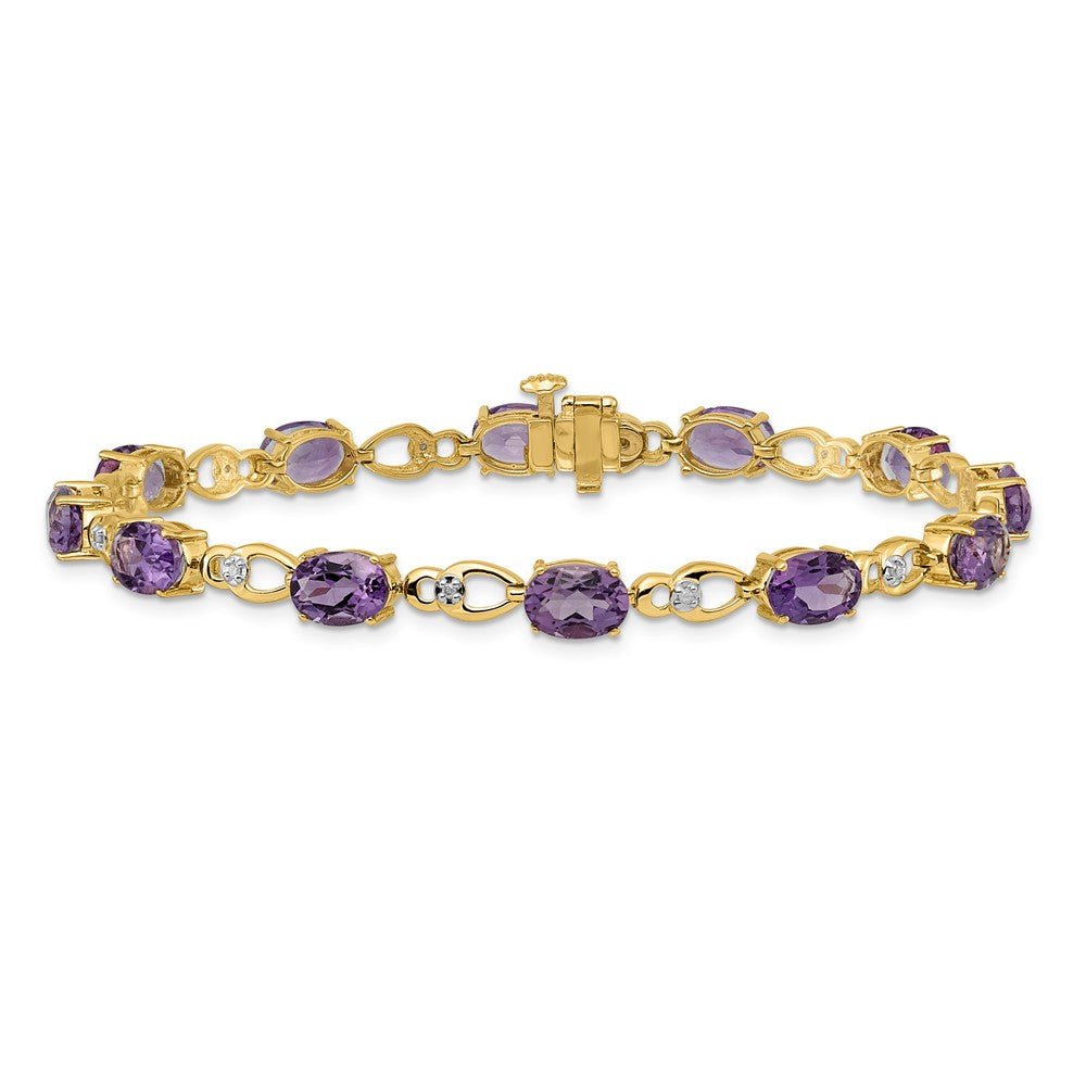 14k Amethyst and Diamond Bracelet-BM4496-AM-005-YA