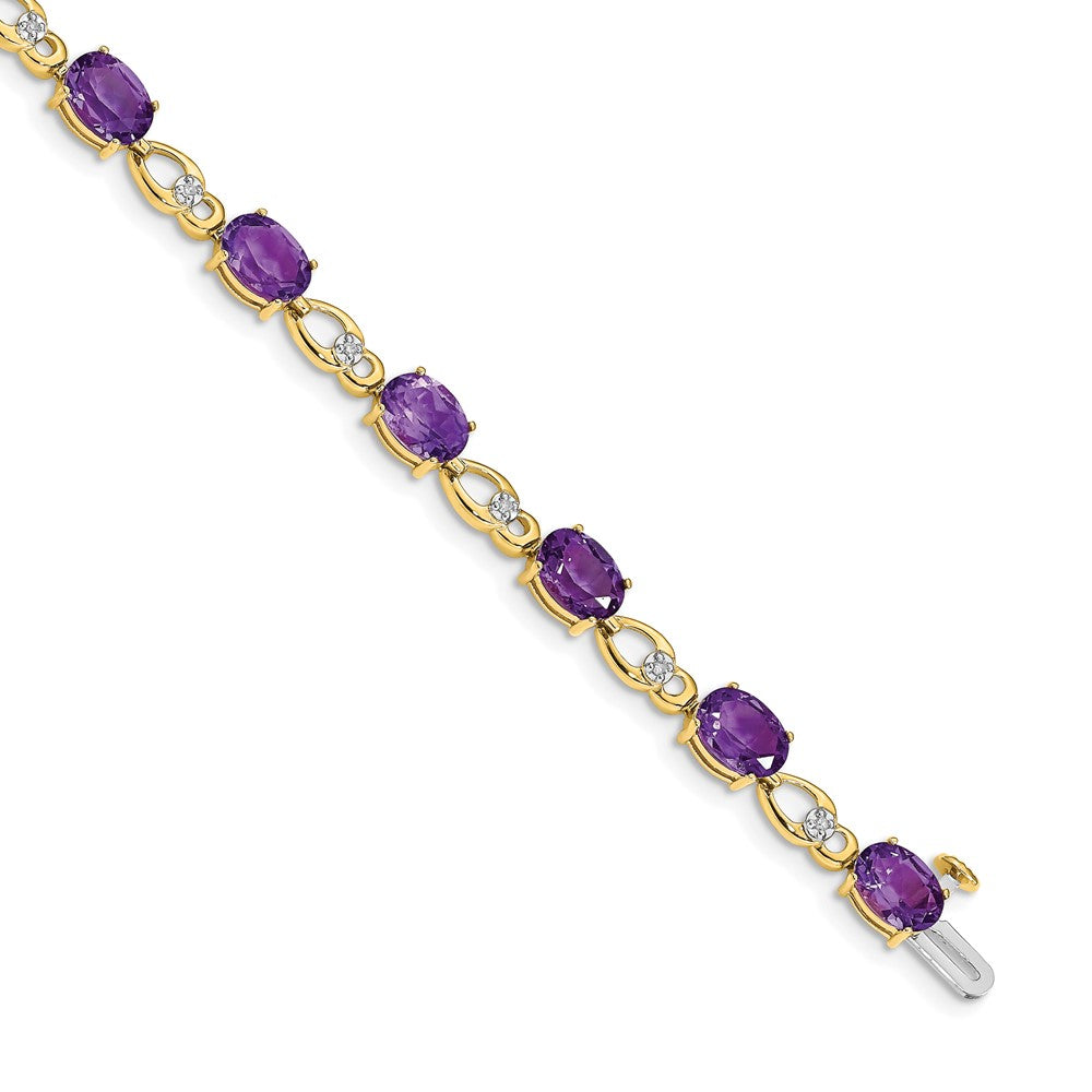 14k Amethyst and Diamond Bracelet-BM4496-AM-005-YA
