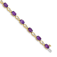 14k Amethyst and Diamond Bracelet-BM4496-AM-005-YA