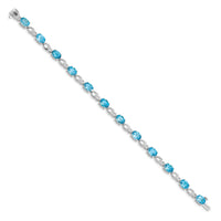 14k White Gold Blue Topaz and Diamond Bracelet-BM4496-BT-005-WA