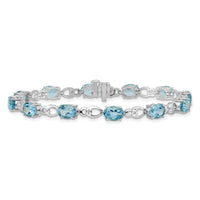 14k White Gold Blue Topaz and Diamond Bracelet-BM4496-BT-005-WA