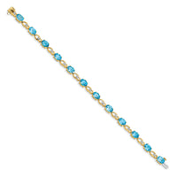 14k Blue Topaz and Diamond Bracelet-BM4496-BT-005-YA