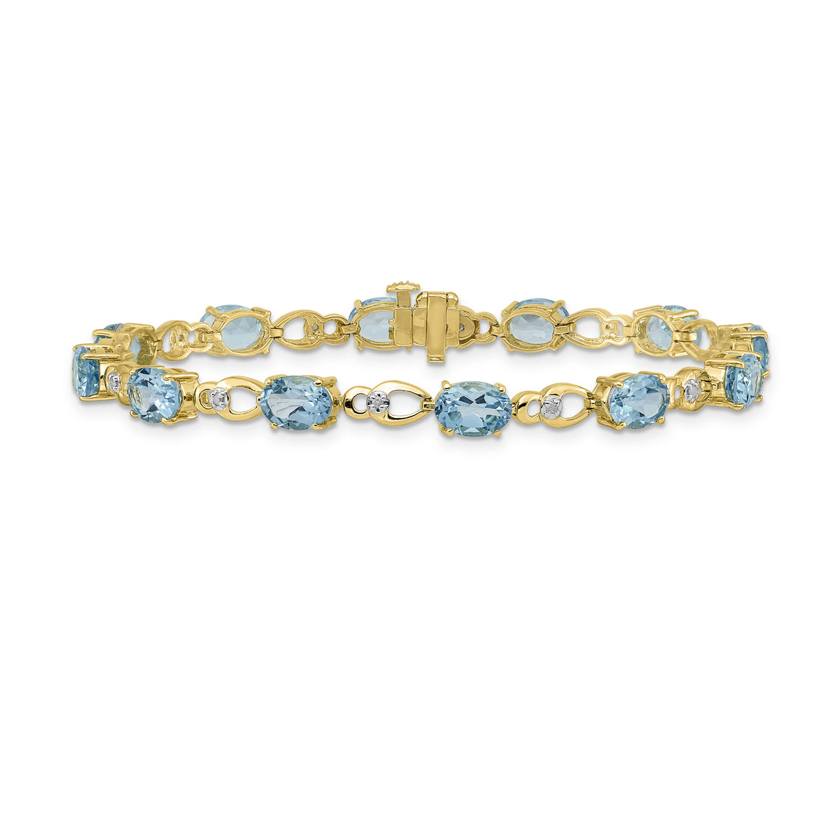 14k Blue Topaz and Diamond Bracelet-BM4496-BT-005-YA