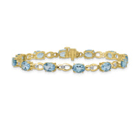 14k Blue Topaz and Diamond Bracelet-BM4496-BT-005-YA