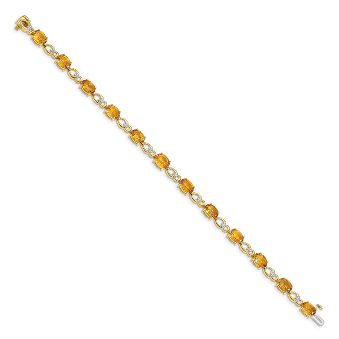 14k Citrine and Diamond Bracelet-BM4496-CI-005-YA