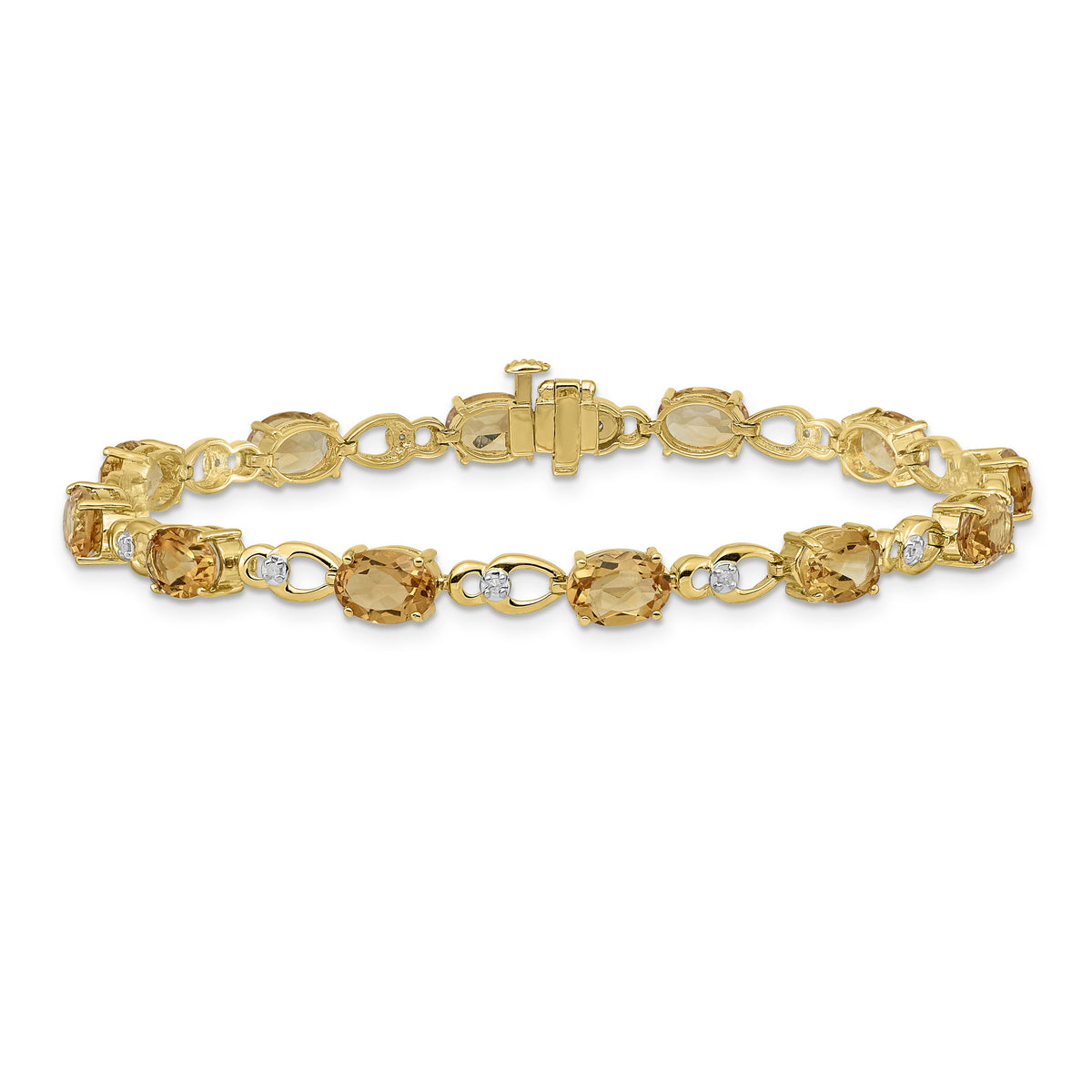 14k Citrine and Diamond Bracelet-BM4496-CI-005-YA