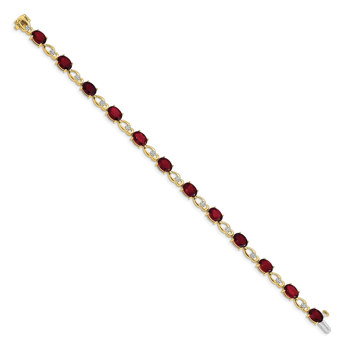 14k Garnet and Diamond Bracelet-BM4496-GA-005-YA