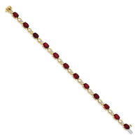 14k Garnet and Diamond Bracelet-BM4496-GA-005-YA