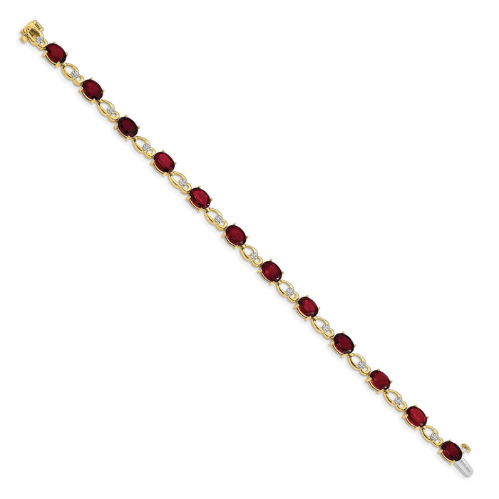 14k Garnet and Diamond Bracelet-BM4496-GA-005-YA