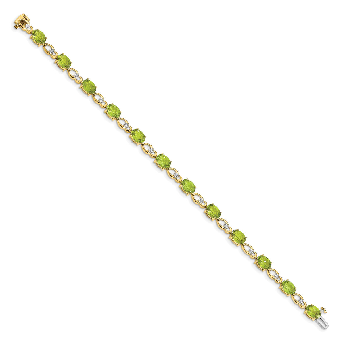 14k Peridot and Diamond Bracelet-BM4496-PE-005-YA