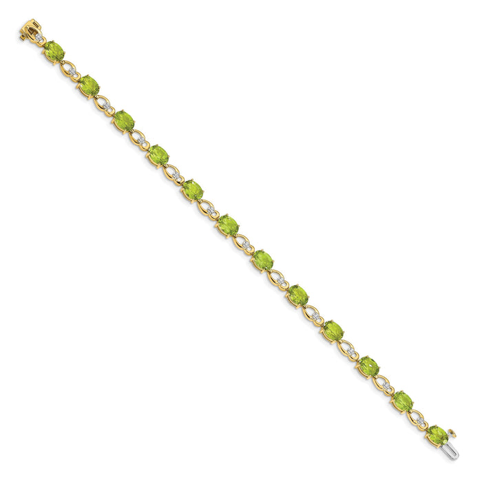 14k Peridot and Diamond Bracelet-BM4496-PE-005-YA