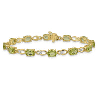 14k Peridot and Diamond Bracelet-BM4496-PE-005-YA