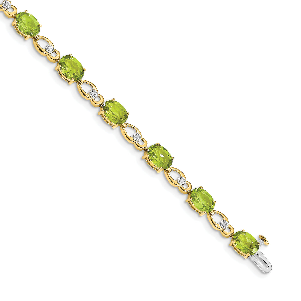 14k Peridot and Diamond Bracelet-BM4496-PE-005-YA