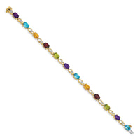 14k Rainbow Gemstone and Diamond Bracelet-BM4496-RB-005-YA