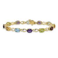 14k Rainbow Gemstone and Diamond Bracelet-BM4496-RB-005-YA