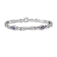 14k White Gold Amethyst Bracelet-BM4497-AM-W