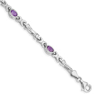 14k White Gold Amethyst Bracelet-BM4497-AM-W
