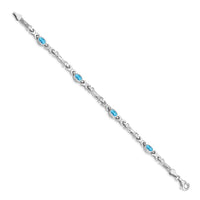 14k White Gold Blue Topaz Bracelet-BM4497-BT-W
