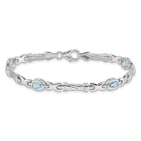 14k White Gold Blue Topaz Bracelet-BM4497-BT-W