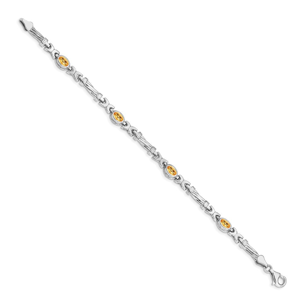 14k White Gold Citrine Bracelet-BM4497-CI-W