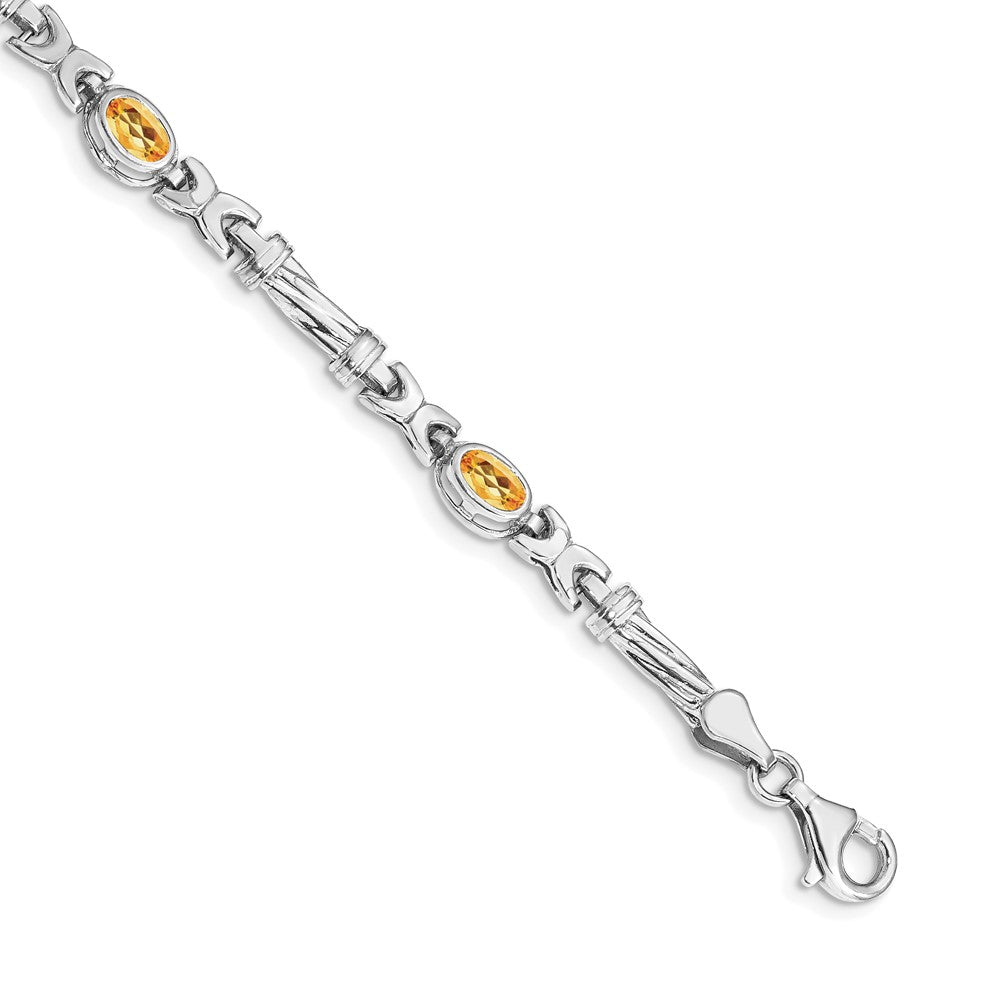 14k White Gold Citrine Bracelet-BM4497-CI-W
