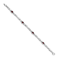 14k White Gold Garnet Bracelet-BM4497-GA-W