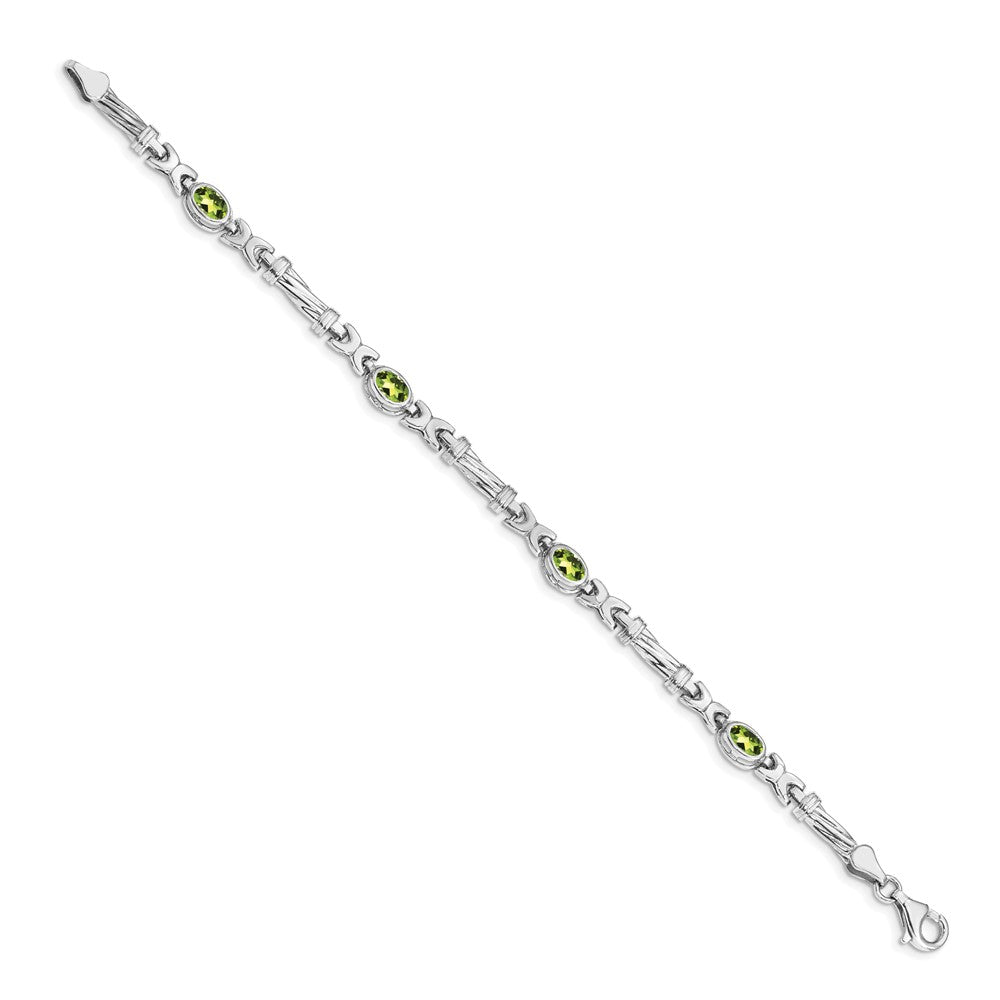14k White Gold Peridot Bracelet-BM4497-PE-W