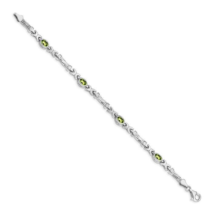 14k White Gold Peridot Bracelet-BM4497-PE-W