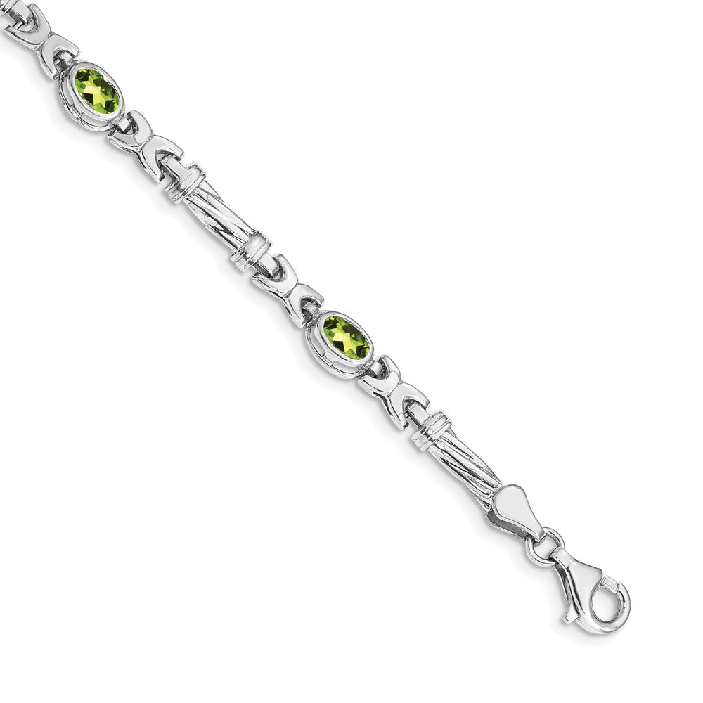 14k White Gold Peridot Bracelet-BM4497-PE-W